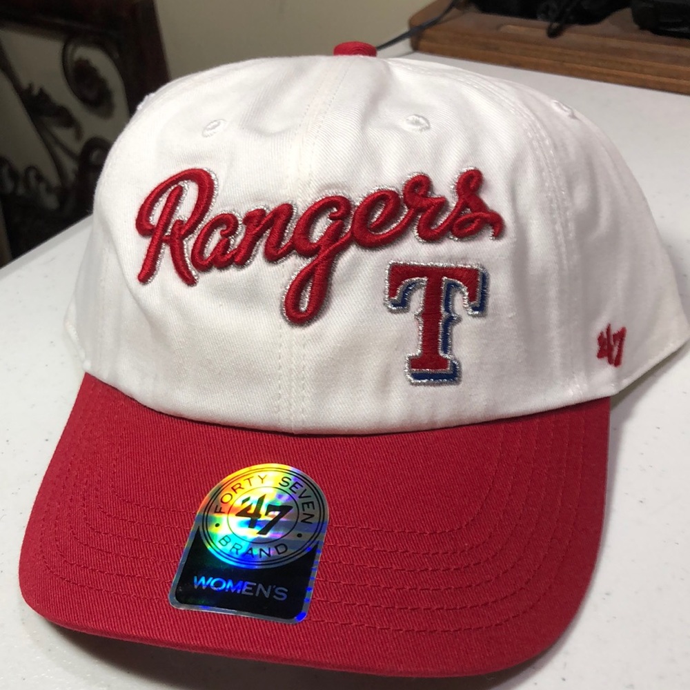 47 Brand Women's Texas Rangers White and Red Baseball Cap